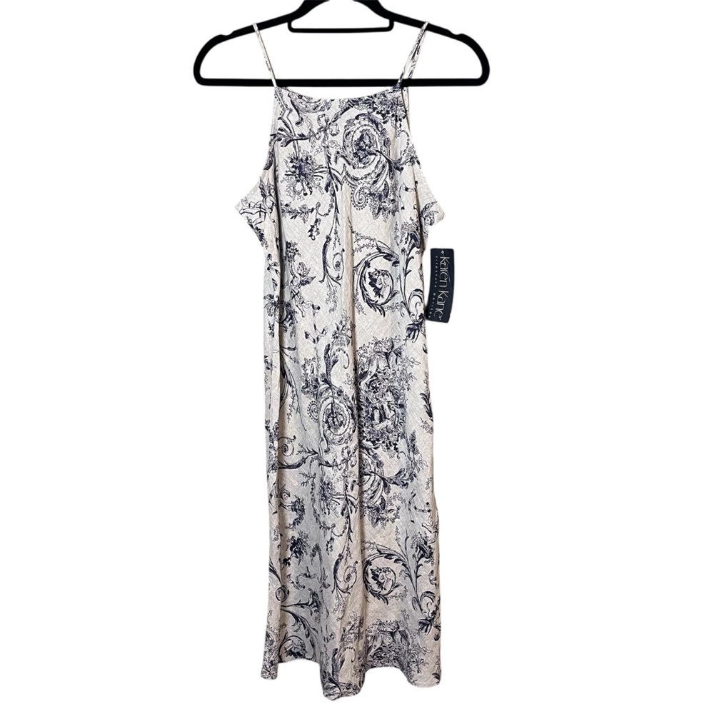 Karen Kane NEW Deadstock Vintage Linen Provence Cherub Angel Y2K Dress Beige M